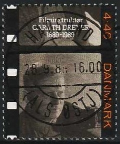FRIMÆRKER DANMARK | 1989 - AFA 948 - Dansk film - 4,40 Kr. sort/orange/brunlig - Lux Stemplet Hadsund
